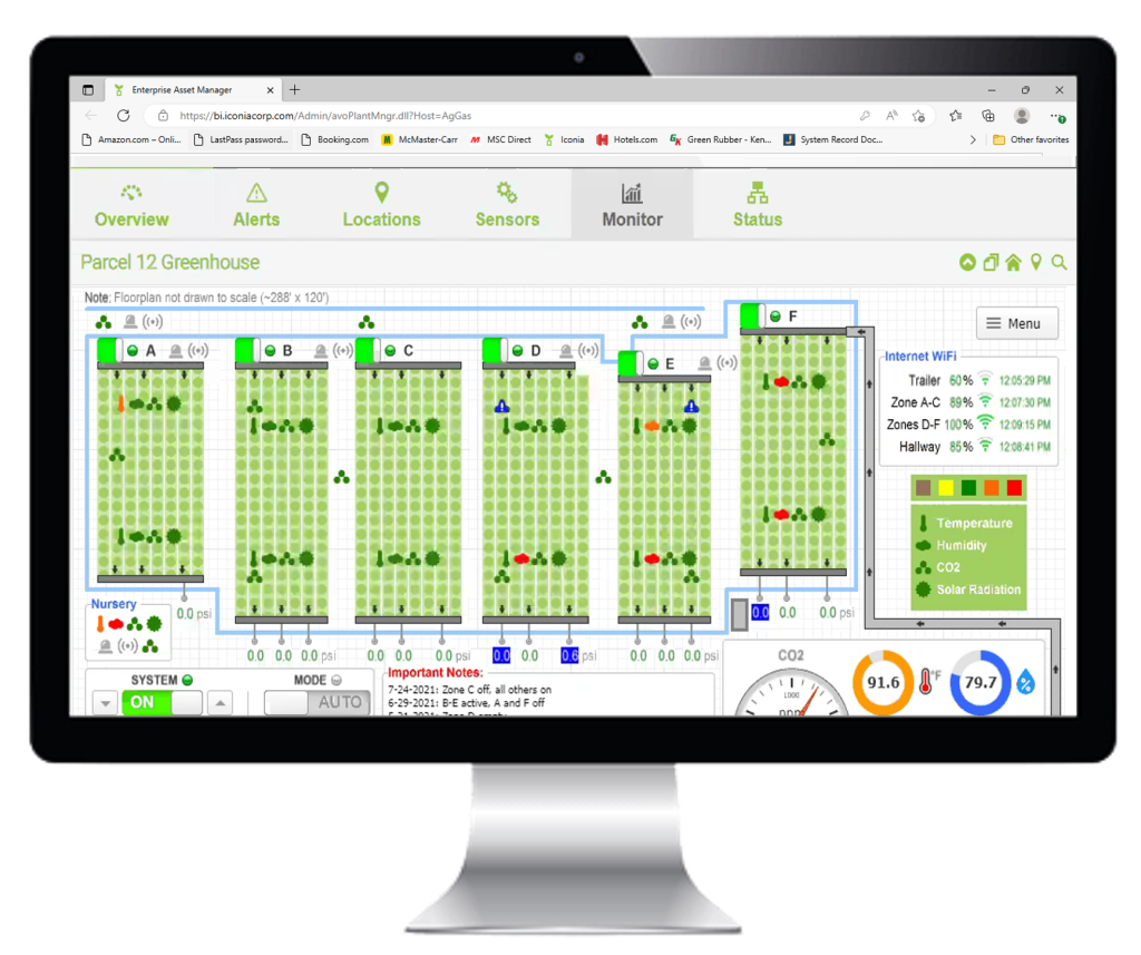  Ag Gas 24/7 life safety system with a customized web-based dashboard allowing you to track current environmental conditions on your desktop and mobile devices.